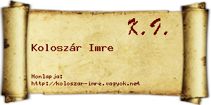 Koloszár Imre névjegykártya